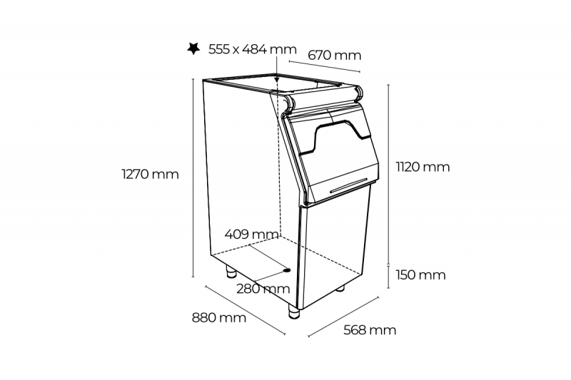 Spremnik za led JB 155 schema MELKI TEHNIKA d.o.o.