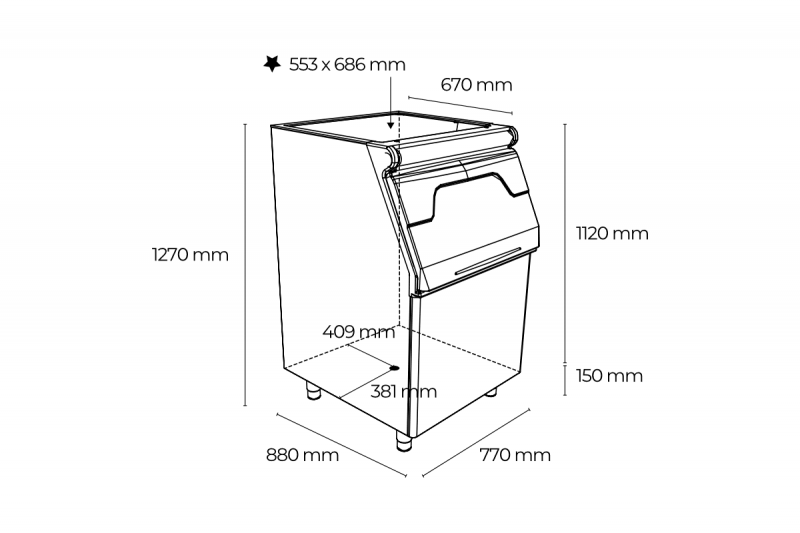 Spremnik za led JB 255 schema MELKI TEHNIKA d.o.o.
